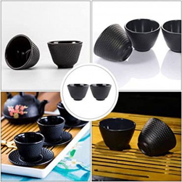 Tasses à thé et café japonaises en fonte - Lot de 2 articles de thé rétro