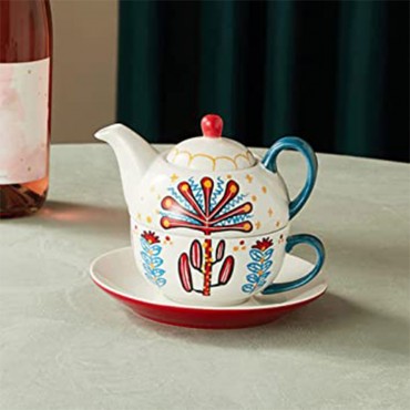 Ceramic Tea Set with Teapot, Cup & Saucer