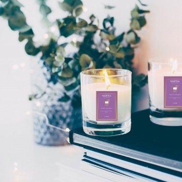 Lavender and white musk scented candle